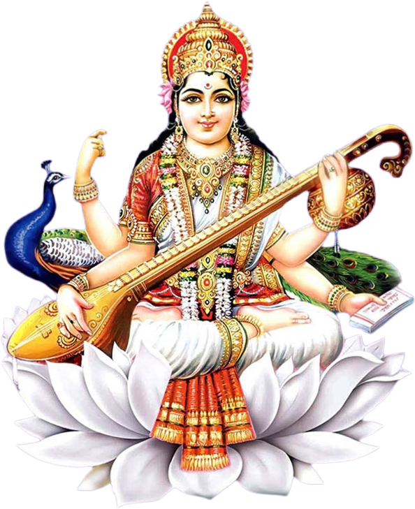 Saraswati goddess PNG image HD