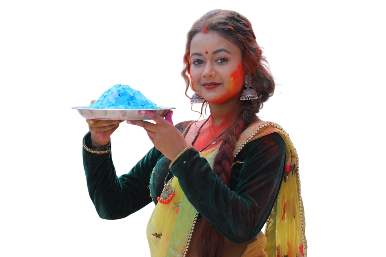 Bihari Woman With Color And Pichkari Hd Png (2)