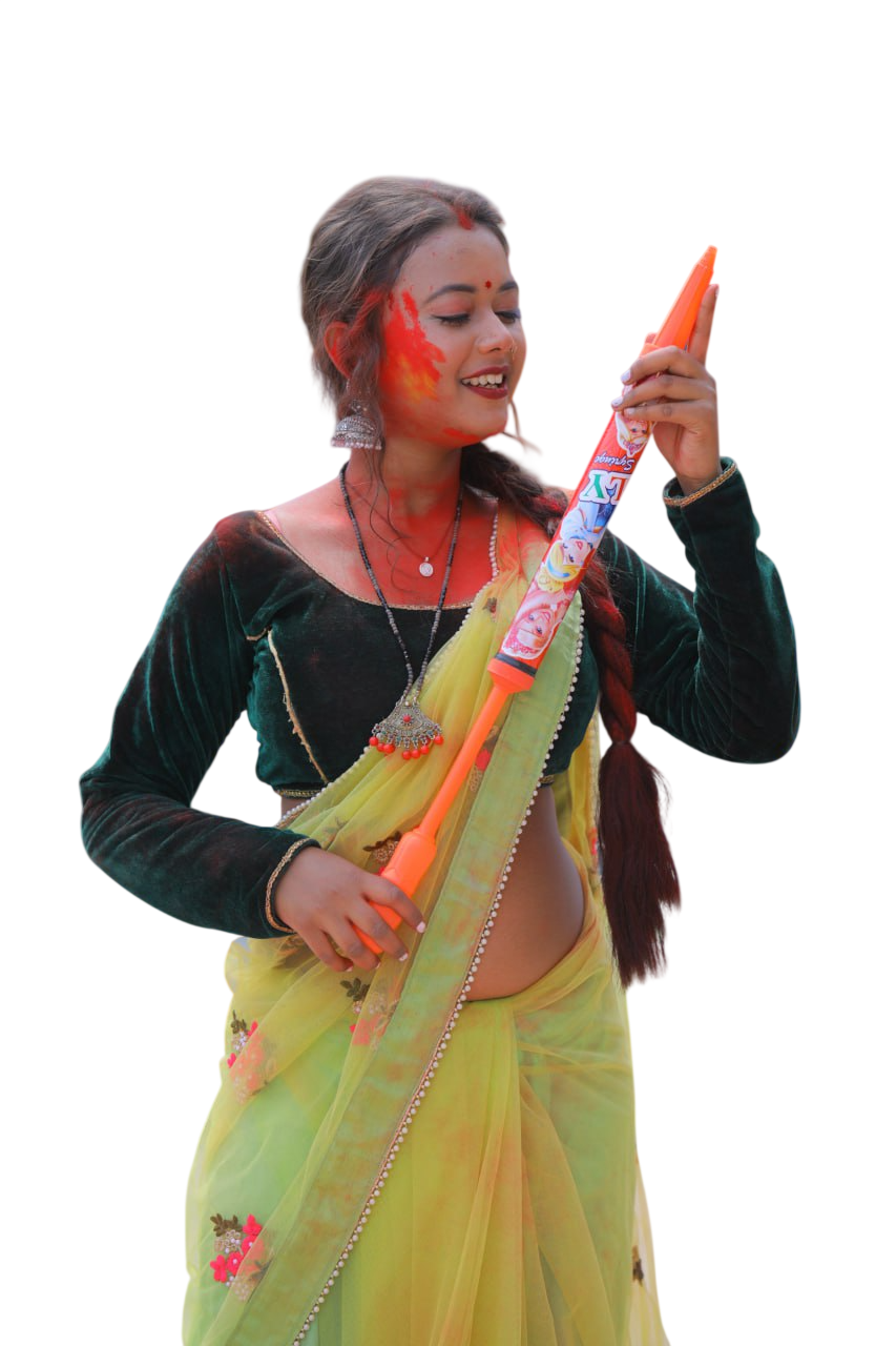 Bihari Woman With Color And Pichkari Hd Png (3)
