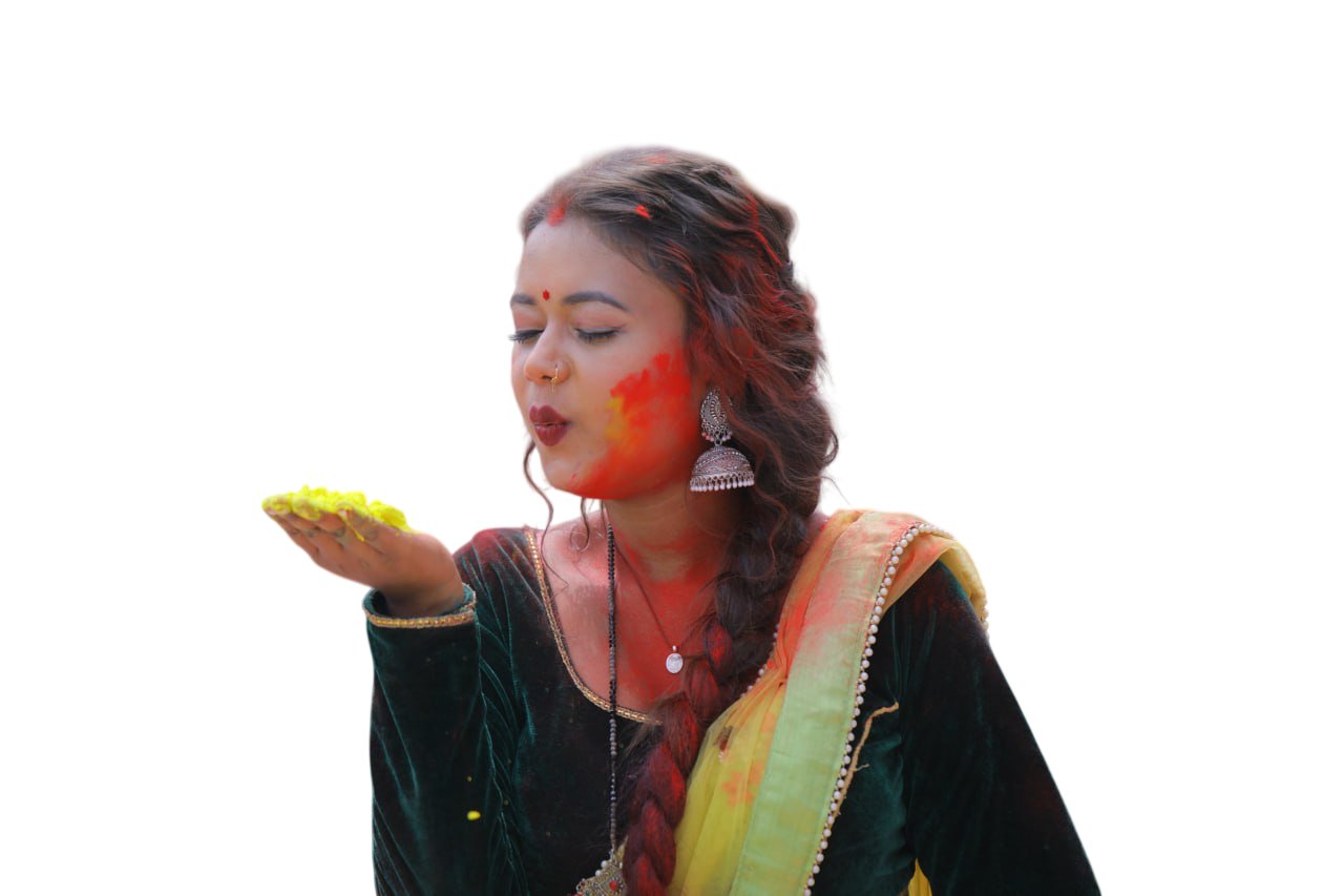 Bihari Woman With Color And Pichkari Hd Png (4)
