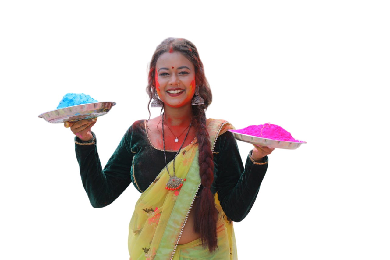 Bihari Woman With Color And Pichkari Hd Png (6)