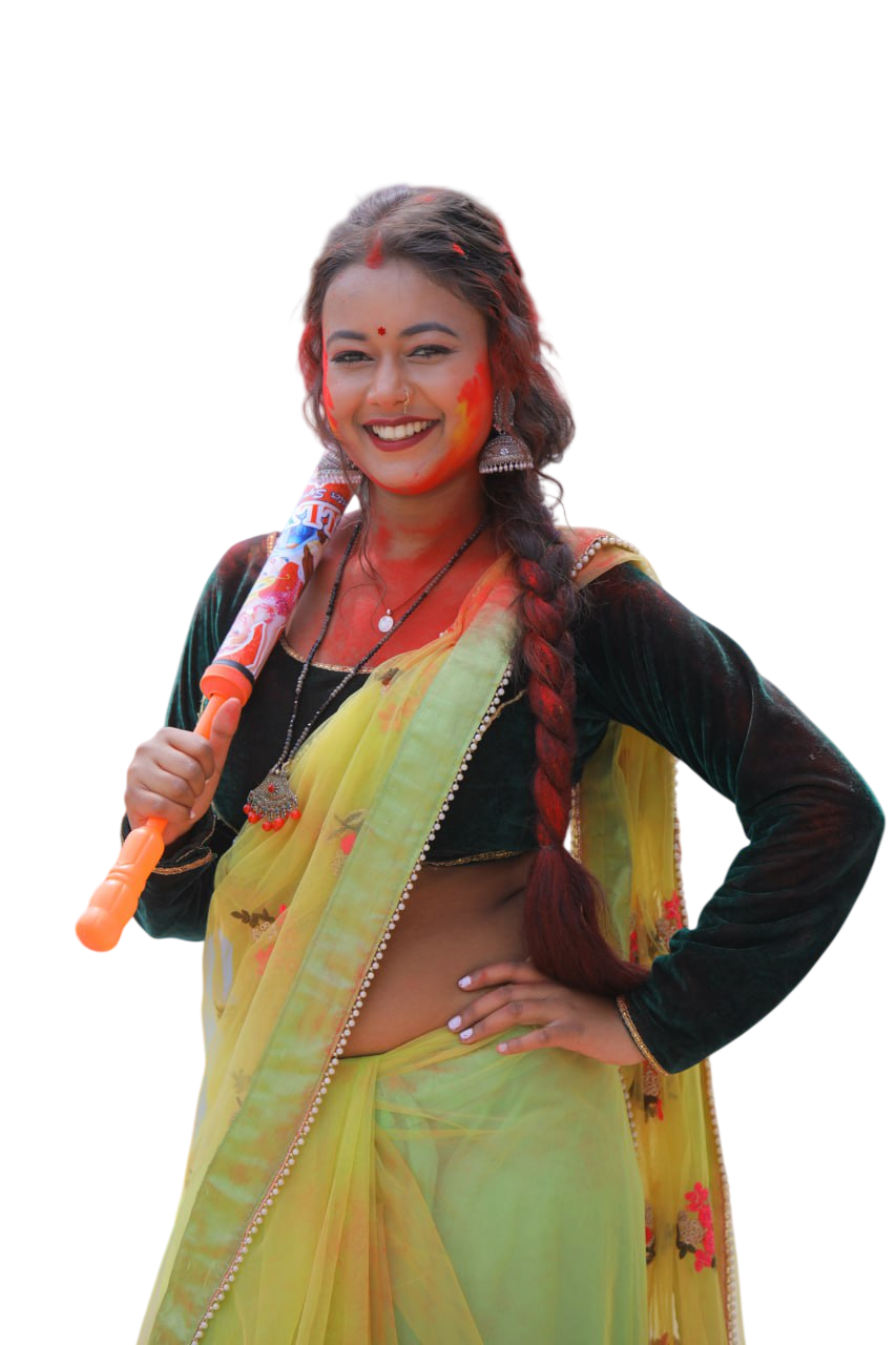 Bihari Woman With Color And Pichkari Hd Png (7)