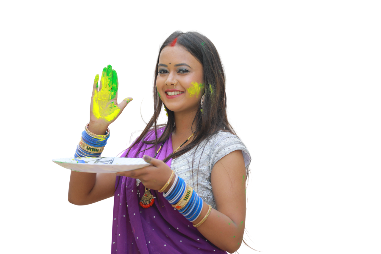 Bhojpuri Modal With Color And Pichkari (1)